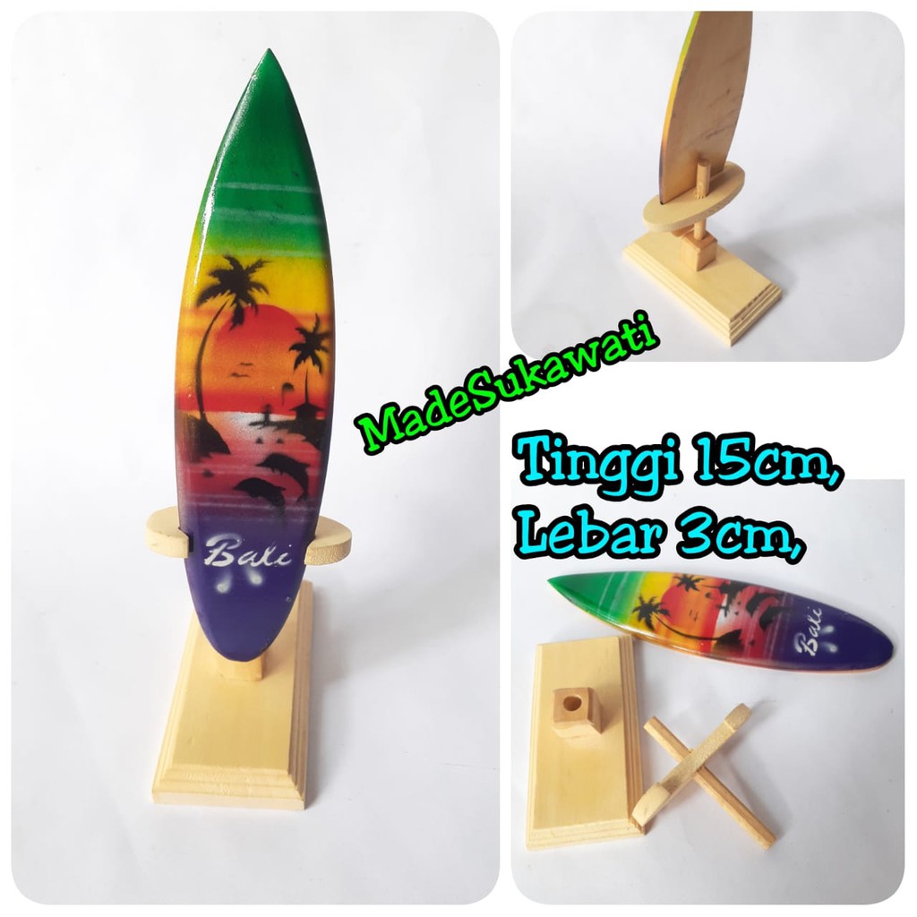 Hiasan meja Surfing pajangan miniatur papan selancar bali