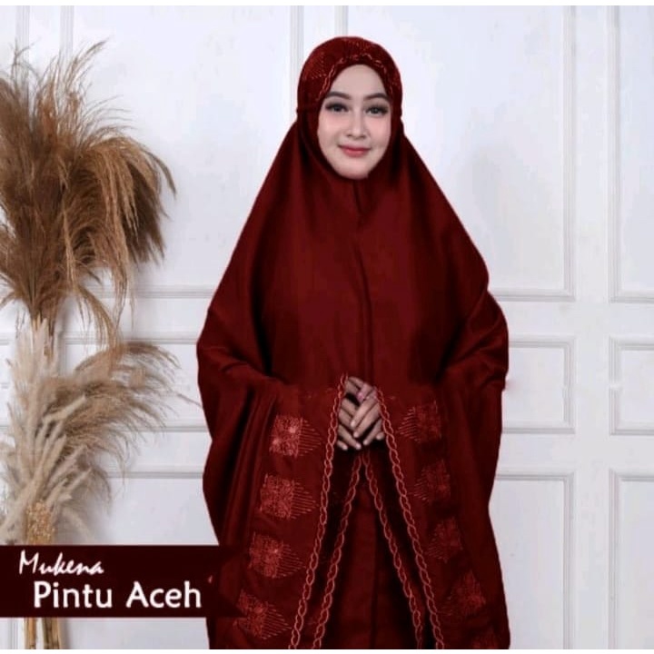 FLAM Mukena Dewasa Motif Bordir Pintu Aceh Model Terbaru Seruni