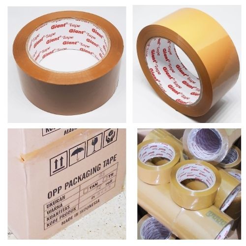 Giant Tape Lakban Isolasi Coklat Mreah Kuning Besar 2inch 45mmx90 Yard 104101