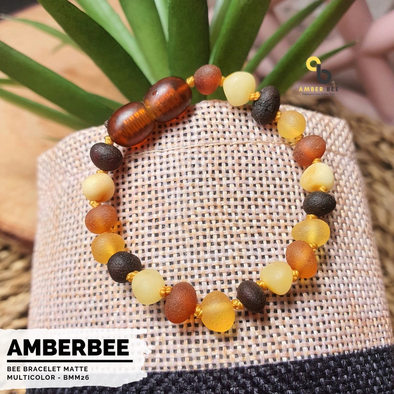 Gelang Amber Anak Balita dan Remaja Premium Matte Multicolor BMM26 By Amber Bee