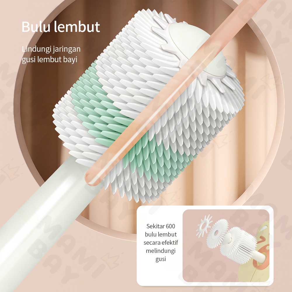 Mamibayi Toothbrush baby 1-6 tahun bahan lembut Sikat gigi bayi anak Bulu Nano -Antibakteri