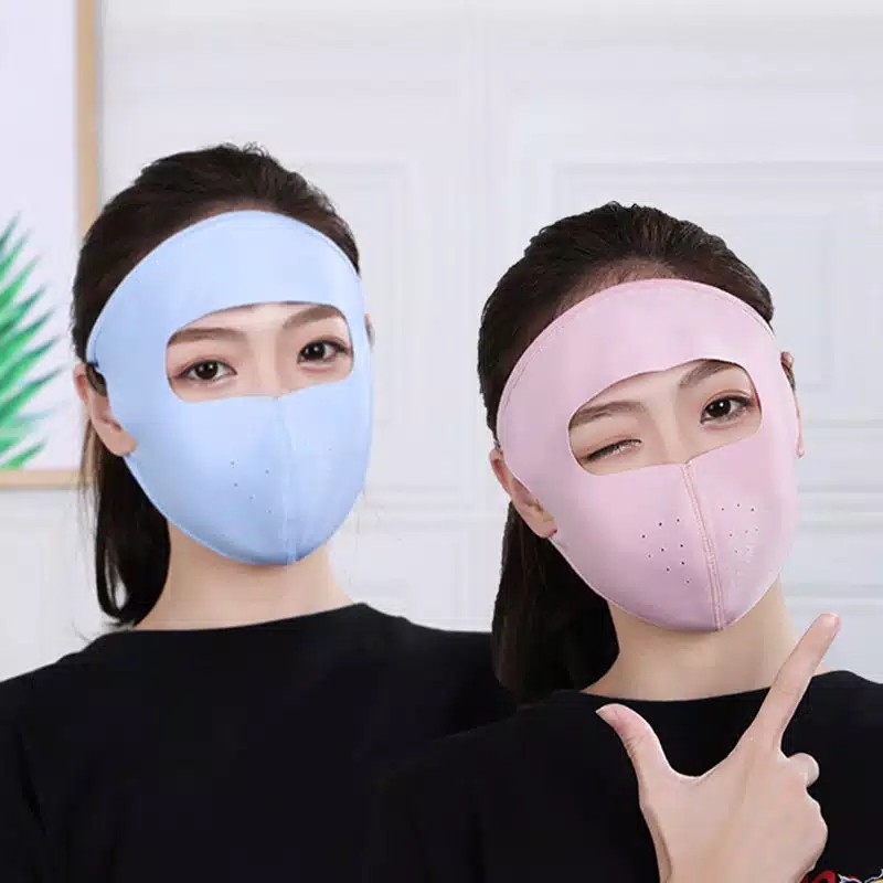 SO Masker pelindung wajah full anti debu polusi sepeda bahan anti UV sinar matahari