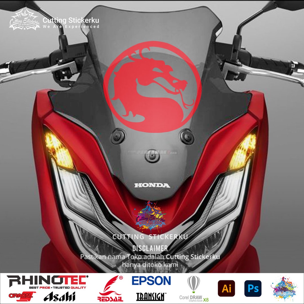 Cutting Stiker Mortal Kombat Logo Variasi Motor Mobil Sticker Timbul Keren Nyala Dasbor Spakbor Visor Body Kaca Helm Laptop Hologram Reflective Tahan Air Setiker Terbaru Bodi Samping  Jepang Matic Scoopy Vario Beat NMAX PCX Vespa Naga Video Gaming Dragon