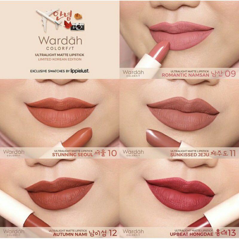 WARDAH Colorfit Ultralight Matte Lipstick KOREA Edition