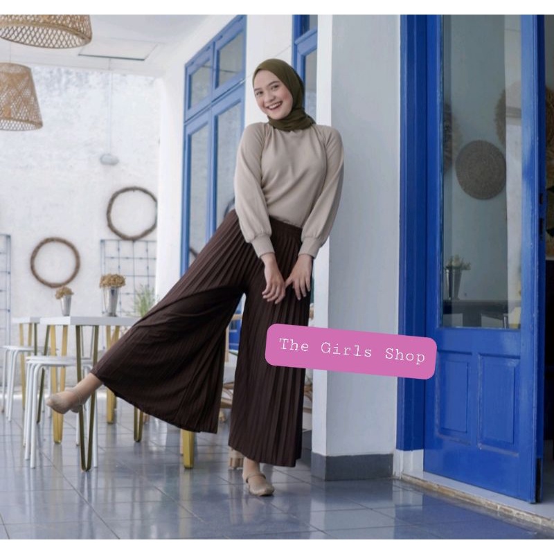 Kulot plisket / Kulot plisket premium / Highwaist Kulot Plisket / Kulot plisket premium jumbo m fit to xxl-6