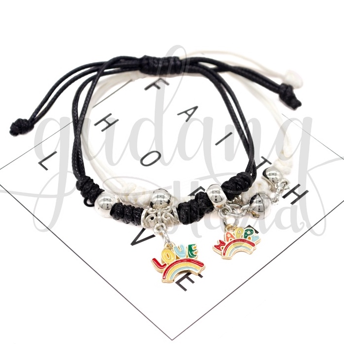 Gelang BFF Couple Happy Rainbow Couple SET SI 2 MotifPelangi GH 205349