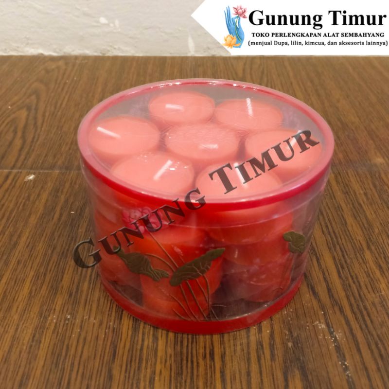 Lilin Merah isi 28 biji durasi 4 jam / Lilin Sembahyang / Lilin 28 biji / Lilin Mangkuk