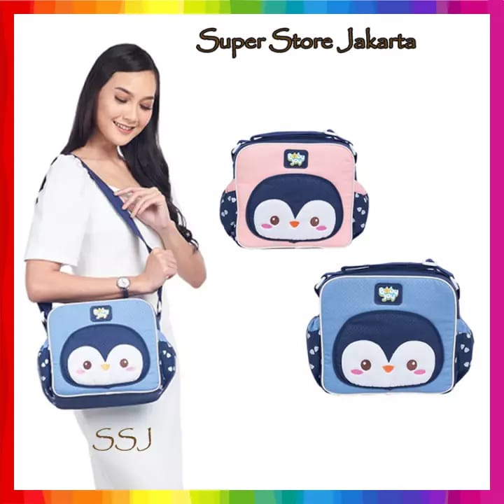 Baby Joy Tas Bayi Kecil Saku Kerut Pinguin Series - BJT 1037 / Tas Kecil Bayi Serba Guna