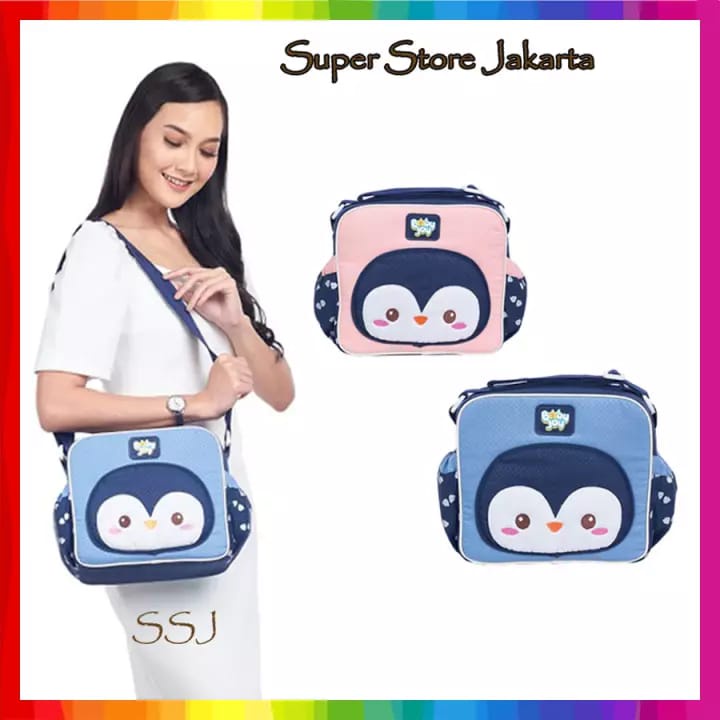 Baby Joy Tas Bayi Kecil Saku Kerut Pinguin Series - BJT 1037 / Tas Kecil Bayi Serba Guna