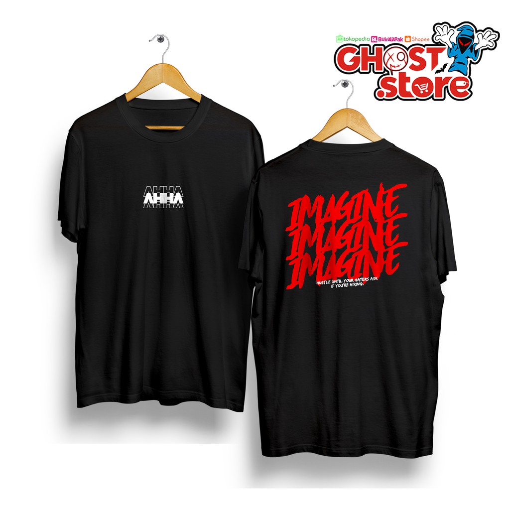 Kaos - Tshirt AHHA NEW IMAGINE IMAGINE BLACK