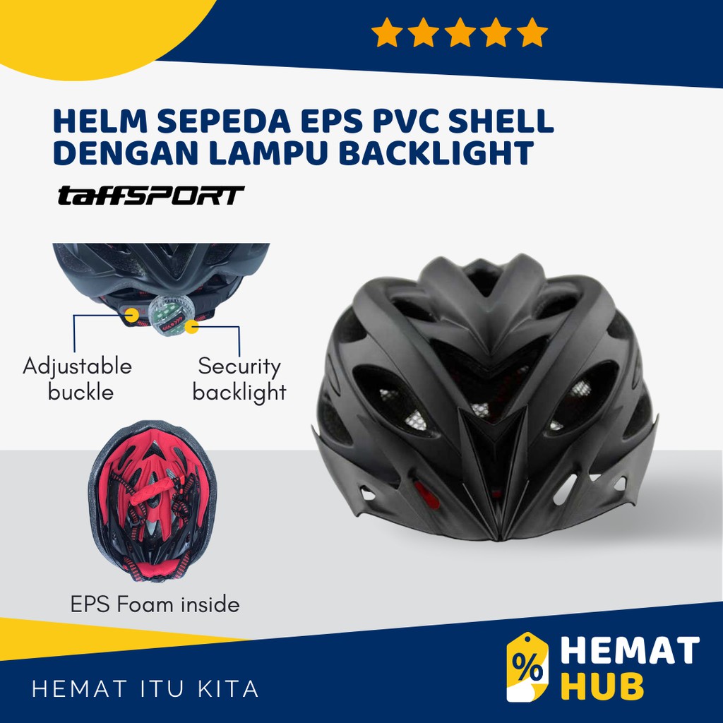 Helm Sepeda MTB Roadbike Ultralight Windproof Lampu Backlight Ventilasi Udara EPS Foam PVC Shell