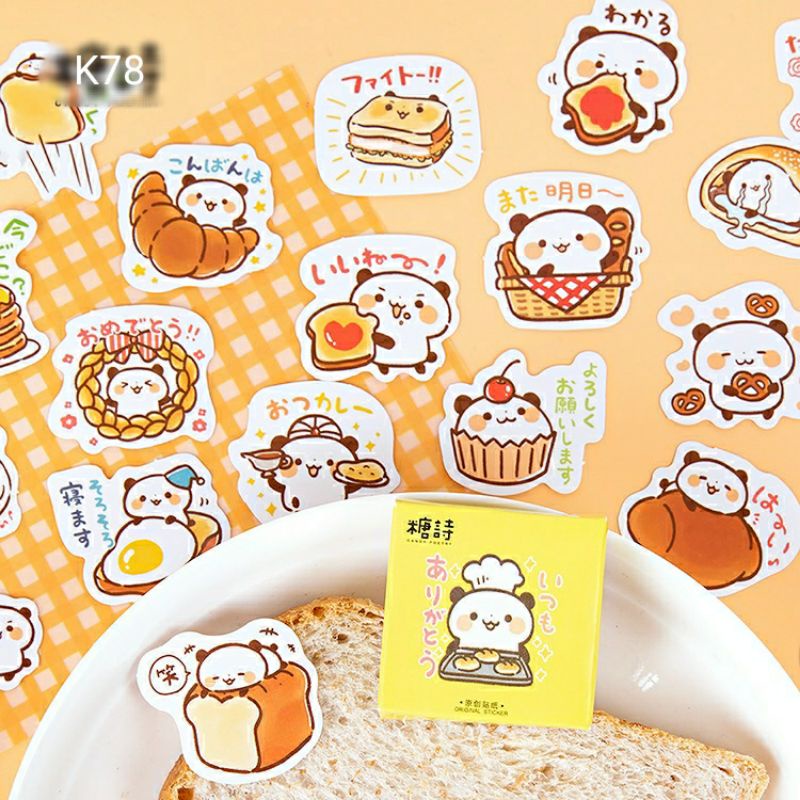 

stiker sticker aesthetic K78 breakfast roti panggang bread hamburger sandwich sarapan telor chef