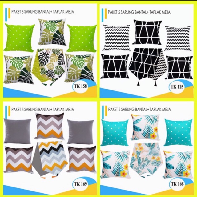 Sarung Bantal Sofa Set Taplak Meja