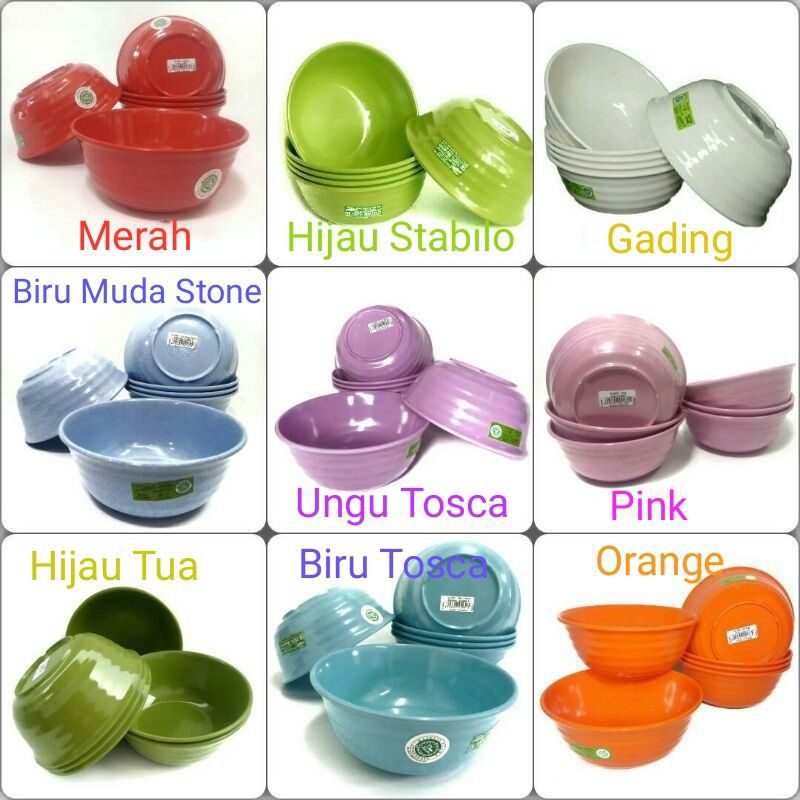 [Real Pict] Ready Semua Warna termurah W0601 Mangkok Bakso ulir 6” Melamin golden flyng fish