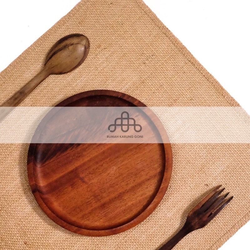 Rustic Table Placemat 30x30 cm - Premium Burlap Home Decoration - Photoprop Laminated Jute Fabric