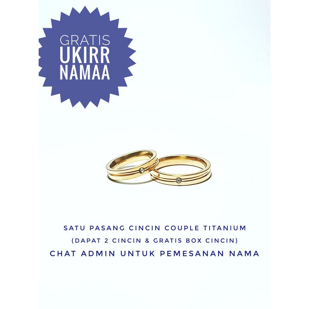 CINCIN COUPLE TITANIUM GRATIS UKIR NAMA