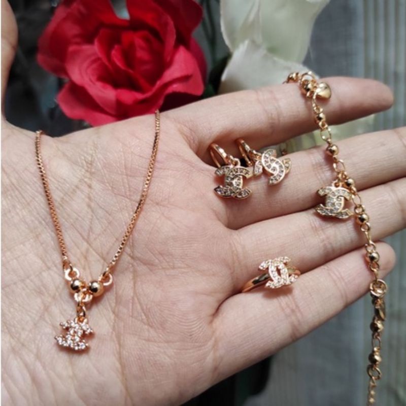 4in1 Gelang Cincin Kalung Anting Anak 0 - 2 Tahun Xuping Gold Karakter