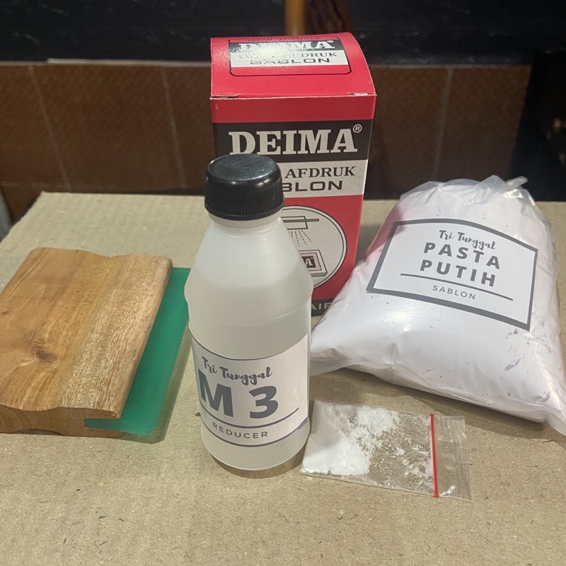 PAKET USAHA SABLON KAIN RUBBER PUTIH Pemula Alat Bahan Usaha Terbaik Murah Bundle Kain Karet Industr