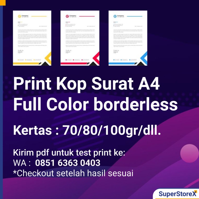 

Gilaa!!! Jasa Cetak Print Kop Surat A4 Full Color Borderless Hot Sale