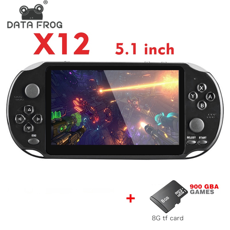 DataFrog X12 Portable Handheld Video Game Console 3200+ Games 5 inch Double Rocker Handheld Game Con