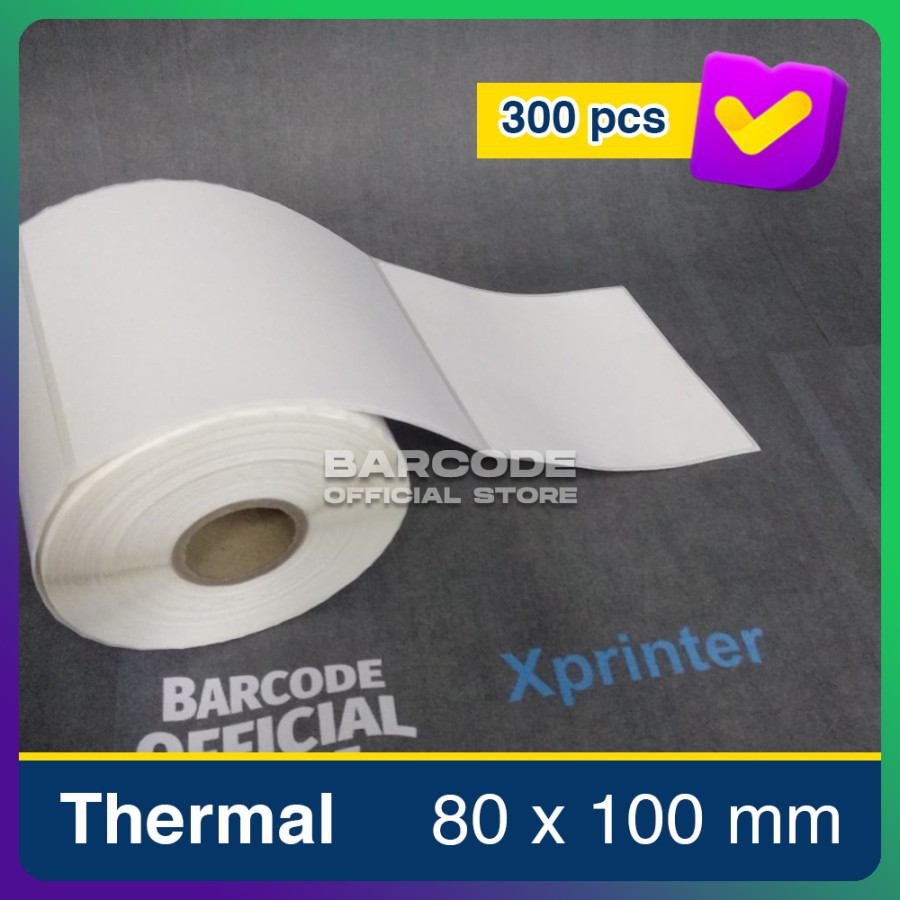 

Label Stiker Thermal 80 X 100 MM / 80X100 MM / 80X100 MM Isi 300 pcs