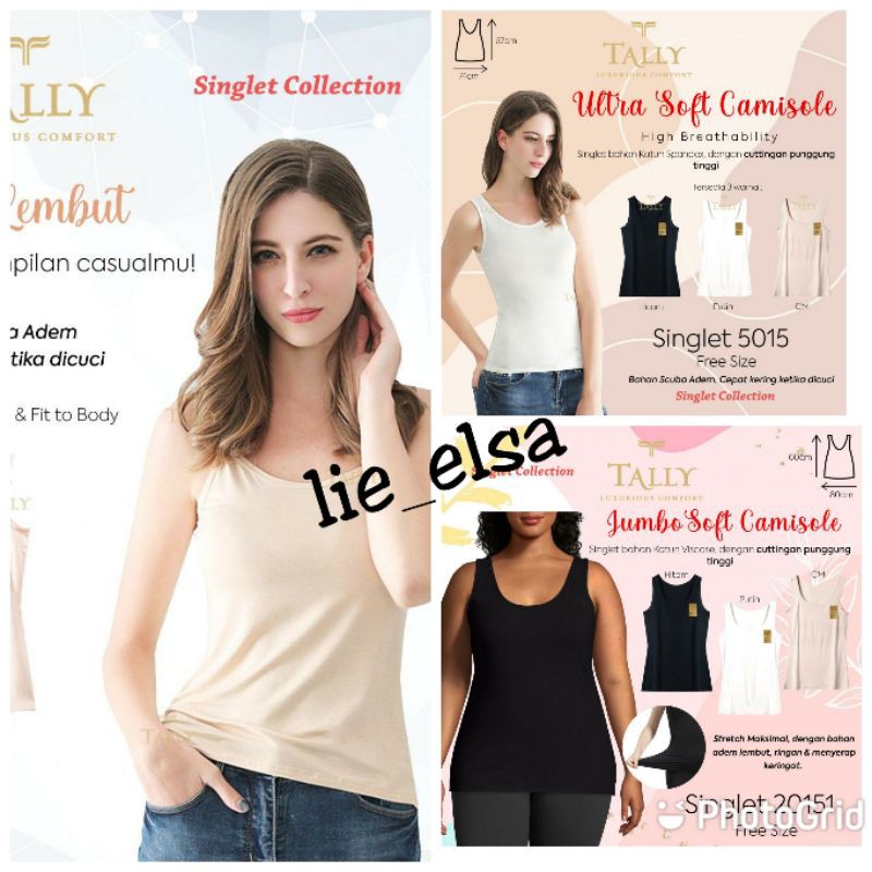 kaos dalam camisol singlet tangtop dewasa tally