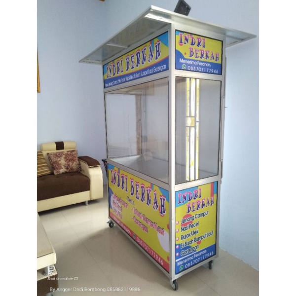 rombong almunium gorengan/serbaguna