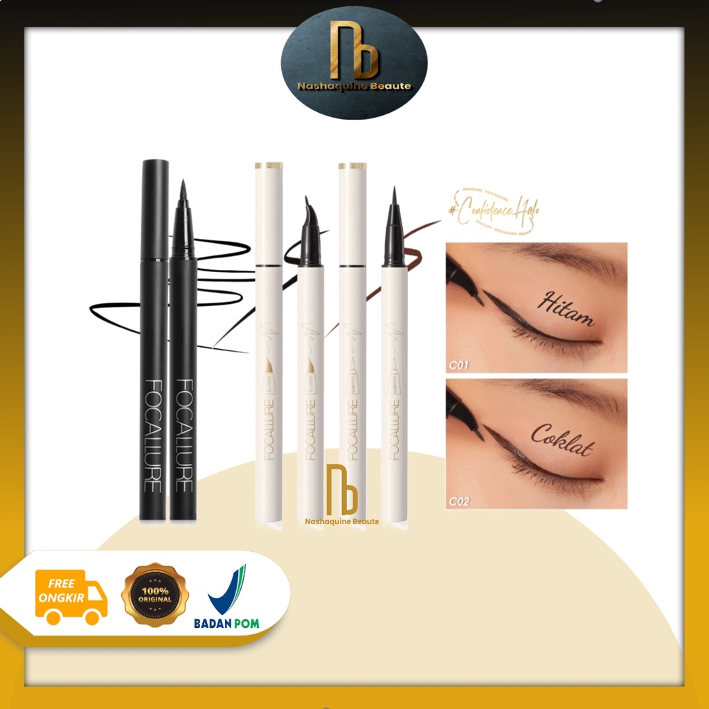 FOCALLURE Black Liquid Eyeliner Pensil FA13 - Focallure Lasting Eyeliner Liquid FA200