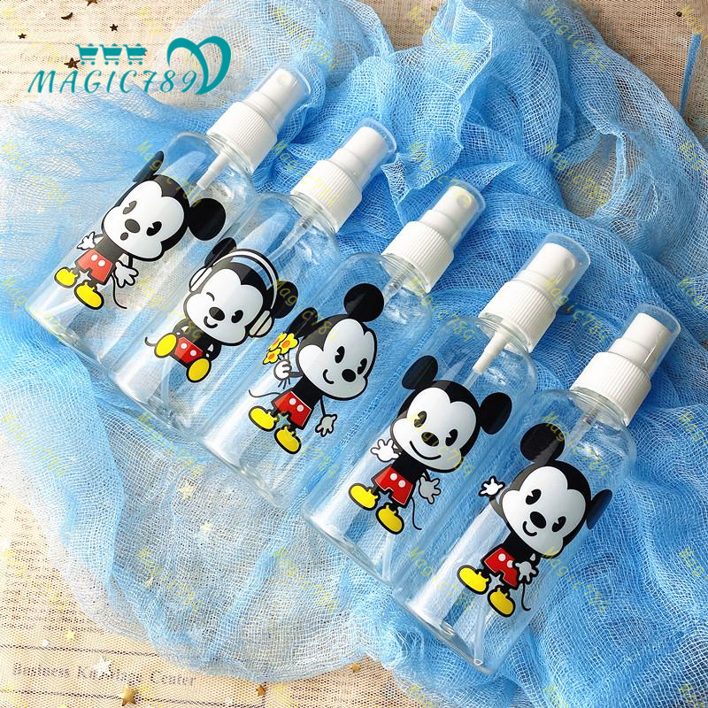 Magic789 Botol Spray Kosong 100ml Bahan Plastik Desain Kartun Mickey/Minnie Mouse