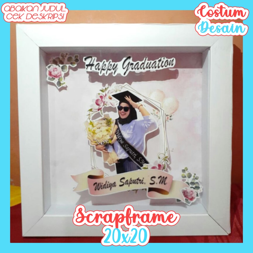 FLOWER IN FRAME KADO GRADUATION KADO ULANG TAHUN KADO ANNIVERSARY KADO WEDDING FRAME 3D KADO FIGURA 