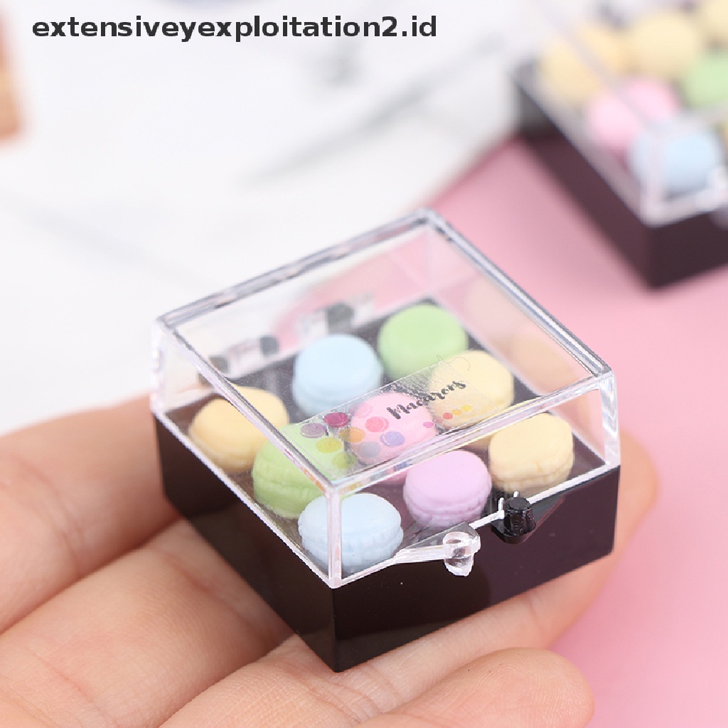 1 Set Miniatur Macaron Tea Snacks Skala 1: 12 Untuk Dekorasi Dapur Rumah Boneka