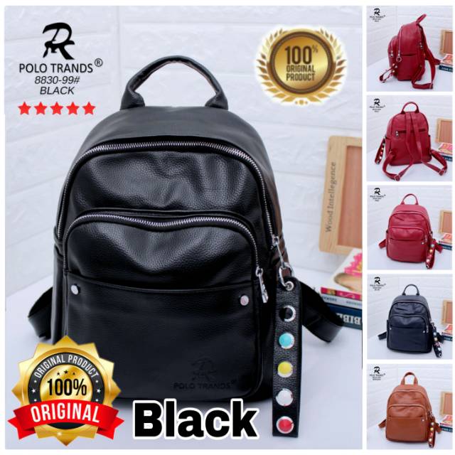 Polo Trands 8830-99 Tas RANSEL/PUNGGUNG/BACKPACK WANITA/CEWEK IMPORT KULIT ORIGINAL BRANDED KEKINIAN