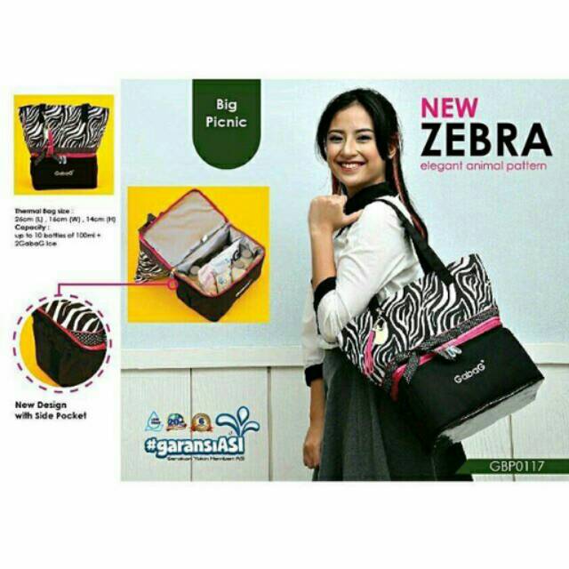 GABAG COOLER BAG/ TAS PENDINGIN ASI IBU MENYUSUI - NEW ZEBRA