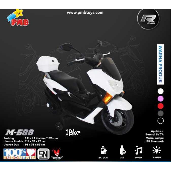 MOTOR AKI PMB M588 MAINAN ANAK MODEL YAMAHA NMAX , motoran aki murah , motoran anak, mainan anak