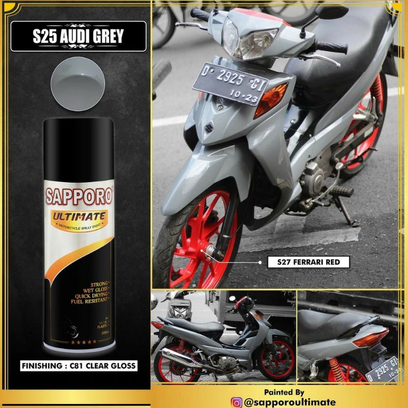 SAPPORO ULTIMATE S25 AUDY GREY 400ML cat semprot spray paint pilox pilok