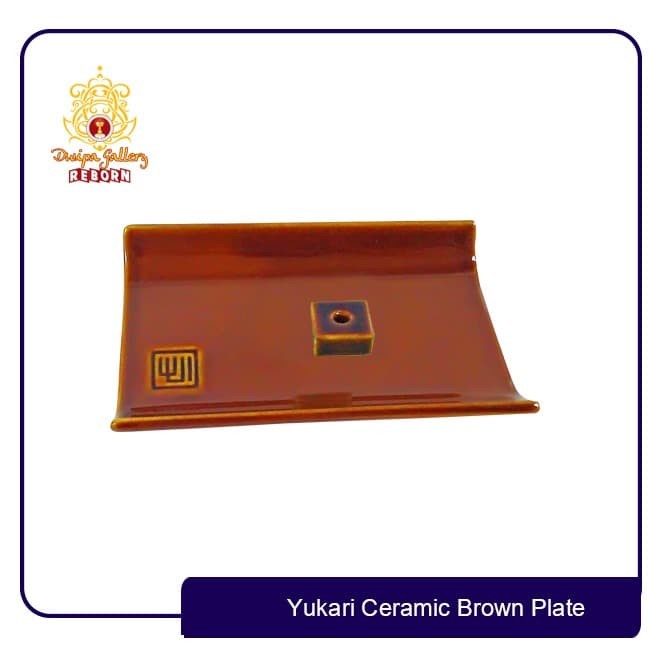 Tempat dupa/ incense burner Yukari Ceramic Brown Plate