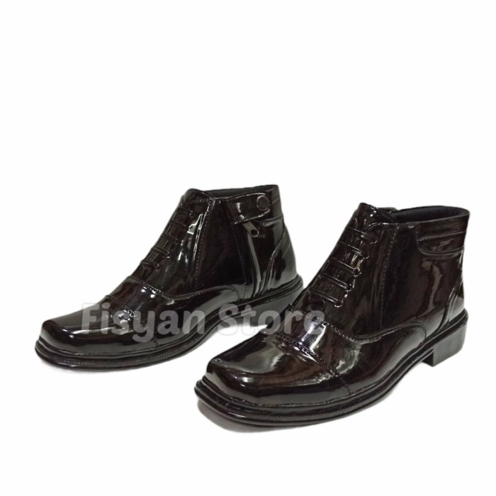 Sepatu PDH Sleting Hitam Mengkilap AS 095