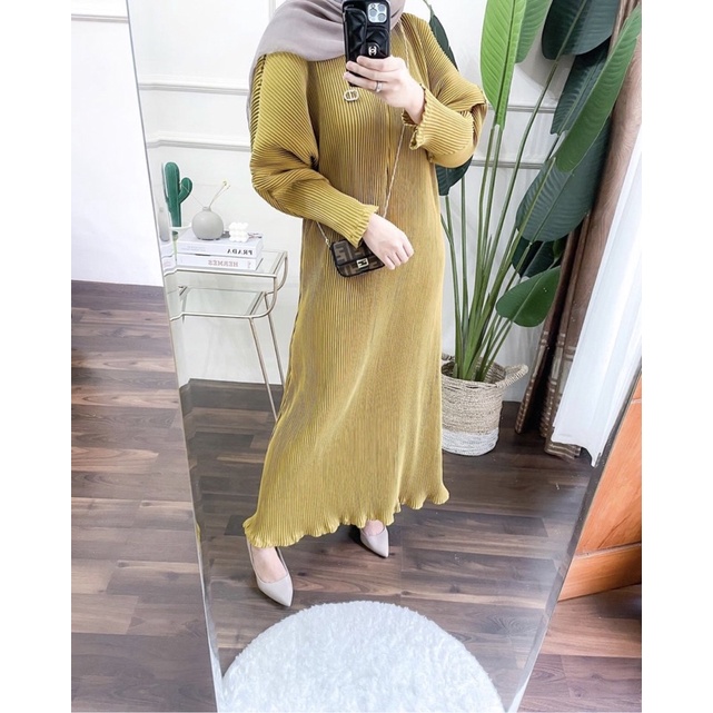 PRELOVED SC Bhia Pleat Dress warna Lime