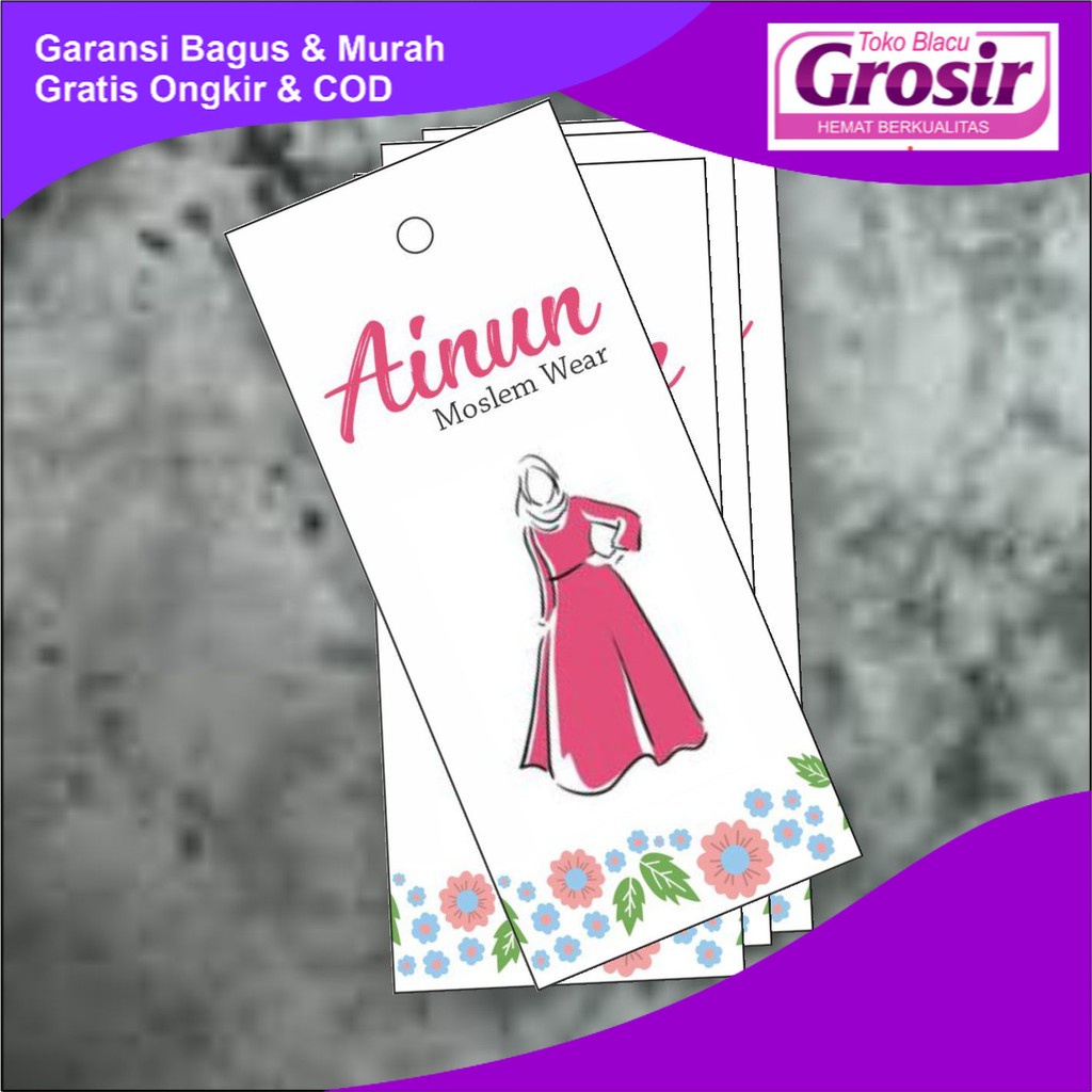 

SALE (MIN 100) Hangtag Label Baju Celana Hijab TOKO BLACU