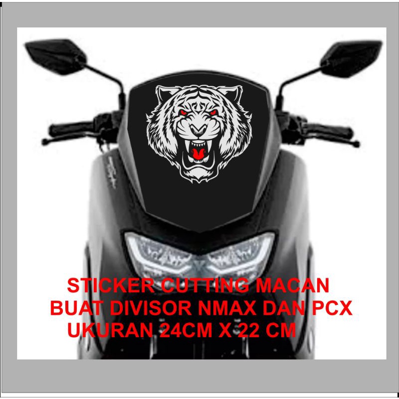 sticker motor cutting kepala macan harimau