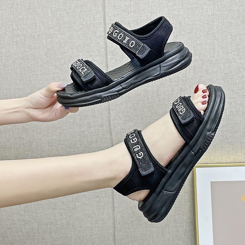 Free BOX Sandal Wanita Wedges Korean Style Elegant Sandal Cewek Hak Tinggi Model Kekinian Sandal Perempuan Fashionable C522