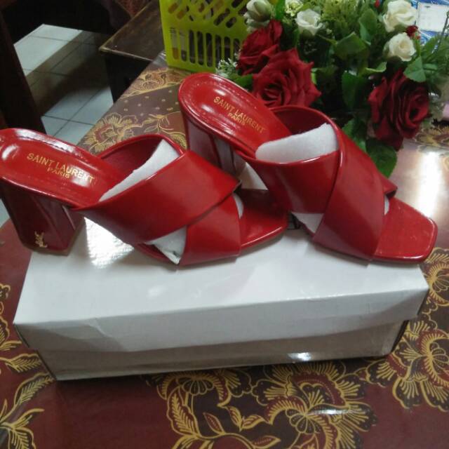 Sandal Hak Tinggi Higheels YSL Saint Laurent Murah