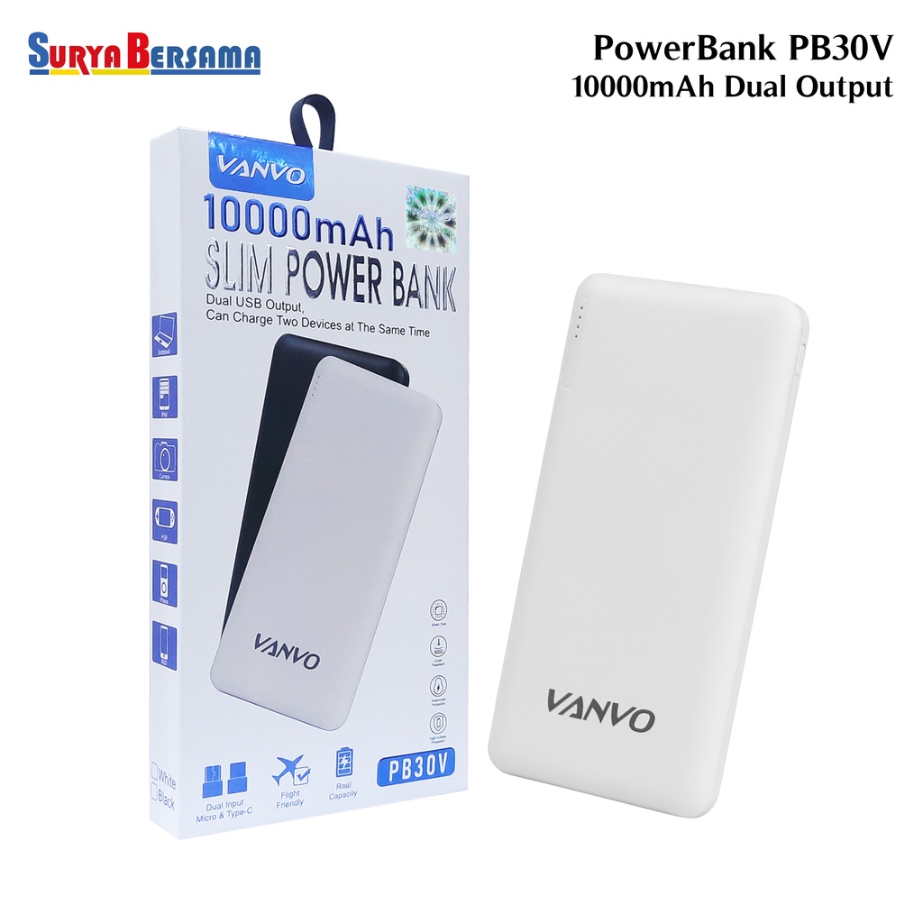 PB POWERBANK 10000MAH VANVO PB30V DUAL OUTPUT