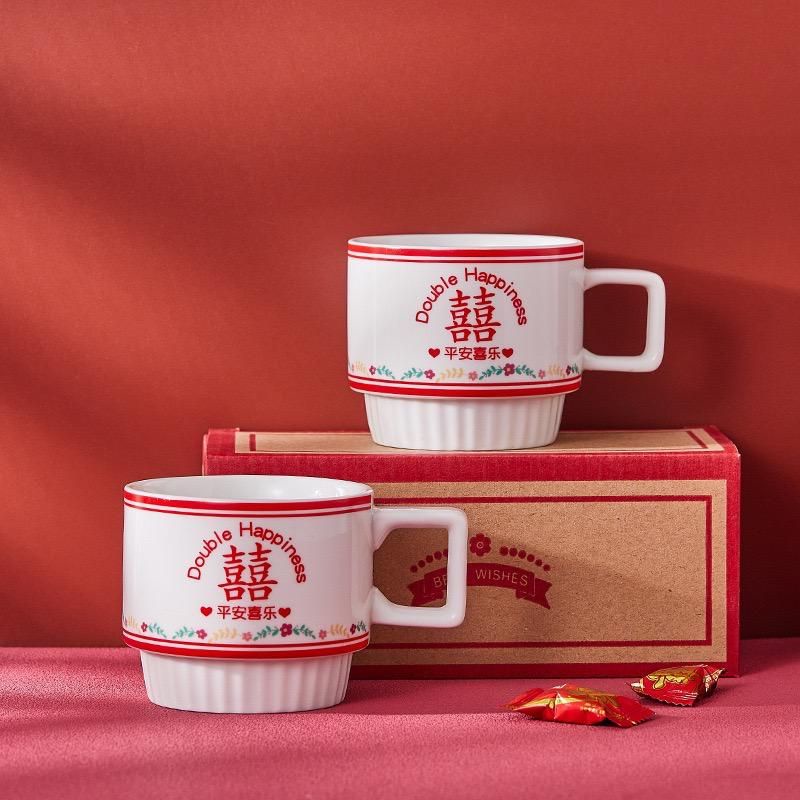 Cangkir keramik couple set wedding chinese plus gift box