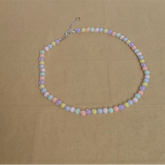 Kalung Mutiara Warna Warni Colorful Necklace DIY