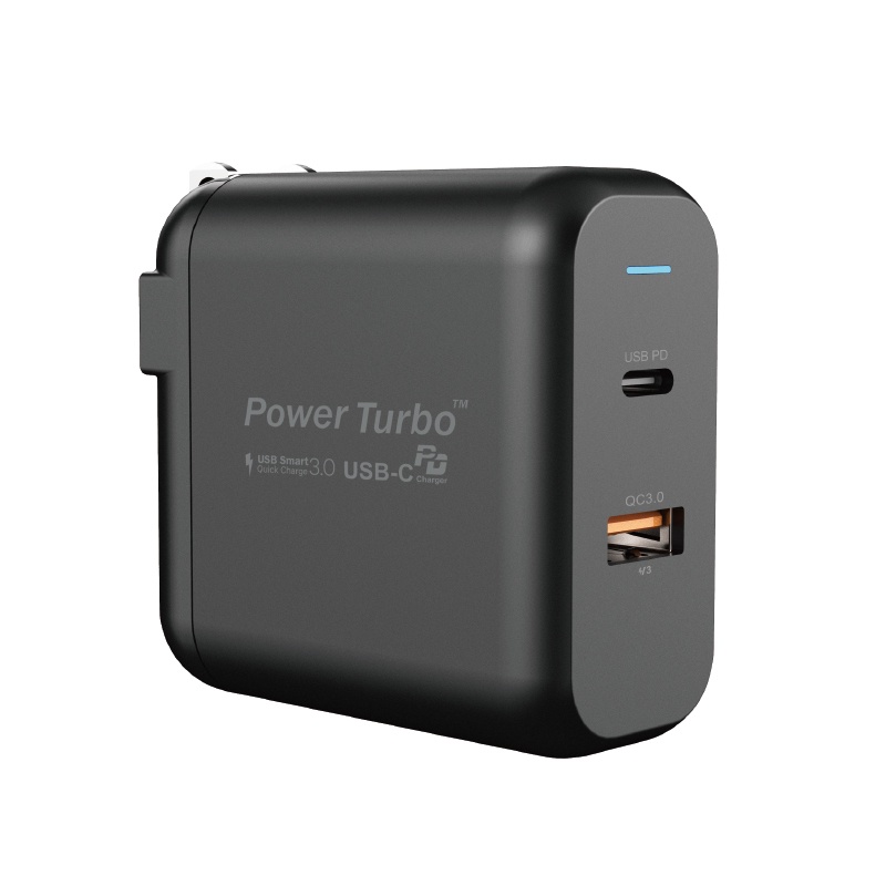 AKN88 - WIWU POWER TURBO PT3621 - Dual USB Wall Charger PD and QC3.0 - 36W MAX