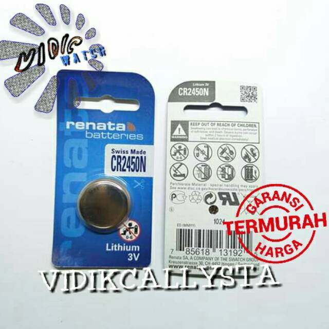 RENATA CR2450 BATRE BATREI BATERAI KANCING JAM TANGAN CR 2450 CR2450 CR-2450 ORIGINAL