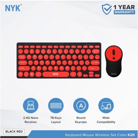 itstore keyboard wireless nyk k20 mini keyboard mouse color combo k-20 k 20 Garansi resmi 1 tahun