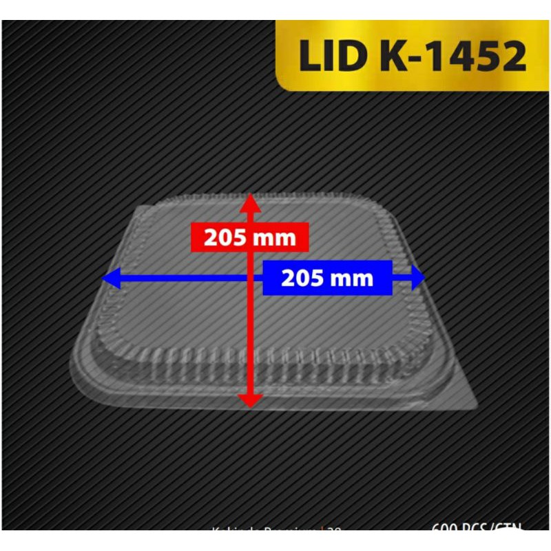 Wadah aluminium  foil kotak 20x20 (K-1452) / loyang aluminium kotak / loyang aluminium + tutup mika