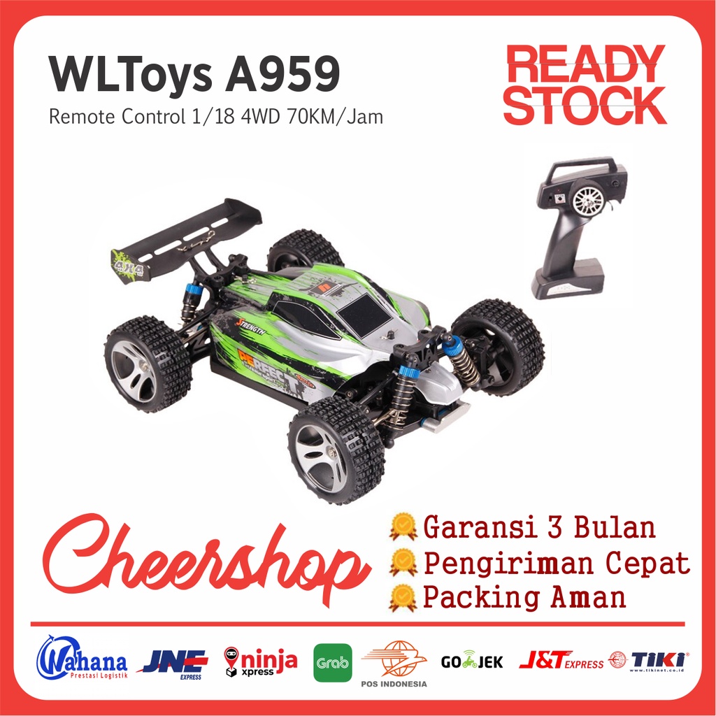 Jual WL Toys A959 A959 1/18 4WD 70km/h Buggy RC Car Mobil Remote ...